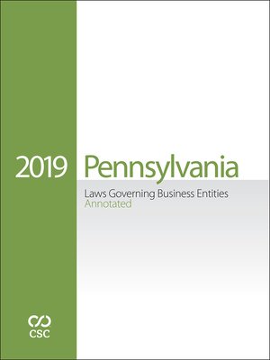 cover image of CSC Pennsylvania Laws Governing Business Entities Annotated